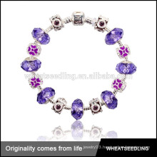 2015 new design purple beads silver ebay bracelet